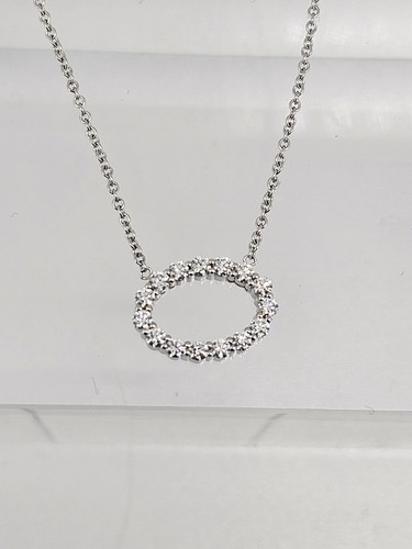 Hearts On Fire 18k White Gold .50ct Diamond Oval Pendant Necklace - 第 6/13 張圖片