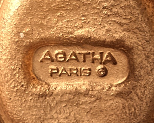RARE VINTAGE AUTHENTIC FRANCE AGATHA PARIS ANTIQUE CAMEO GOLD PLATE PENDANT - Picture 4 of 10