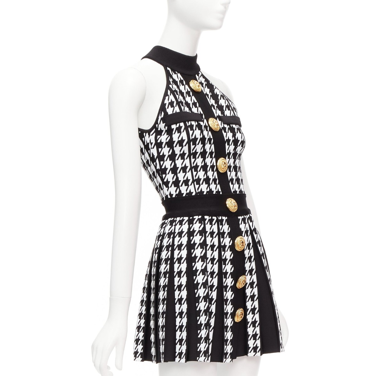 【関税込み】Balmain ブラック グラフィック ミニドレス 26987646_56529390_600.jpg