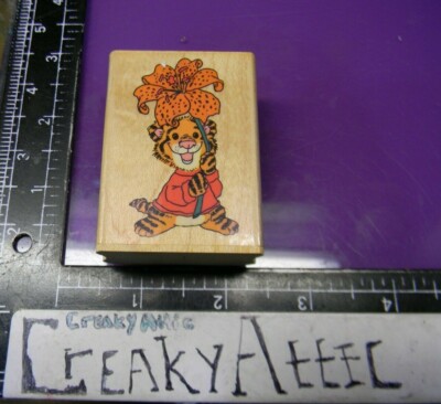 SUZY'S ZOO ROWLEYS TIGERLILY FLOWER RUBBER STAMP STAMPEDE A1292D CREAKYATTIC