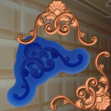 Negativform Gießform Mould Verzierung Dekor Relief Silikon Ecke Stuck (319)