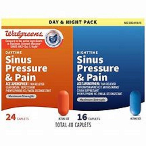 Walgreens Daytime and Nighttime Sinus Pressure & Pain, 24 Day, 16 Night