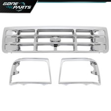 Chrome Headlight Door Grille Kit Fit For 1992-1996 Ford F-150 92-97 F-250 Chrome Headlight Door Grille Kit Fit For 1992-1996 Ford F-150 92-97 F-250