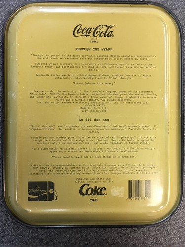 Vintage Coca Cola Tray Through All The Years Since 1886 - Picture 2 of 2