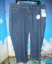 NEW BY RIDERS LEE, BLUE DENIM CAPRI PANTS PLUS SIZE 18W M FREE USA SHIPPING