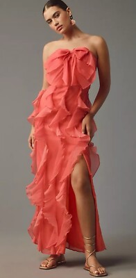 hutch strapless crystal bow tie midi dress New Anthropologie Hutch Strapless Crystal Bow-Tie Midi Dress Size 4