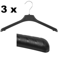 3 GarderobenbüGel Kunststoff-KleiderbüGel HäNger Drehbarer Haken 38 Cm Schwarz