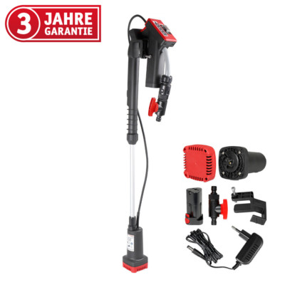 WALTER Li-Ion Akku Regenfasspumpe 12V, Wasserpumpe, Pumpe, inkl 2000 mAh Akku
