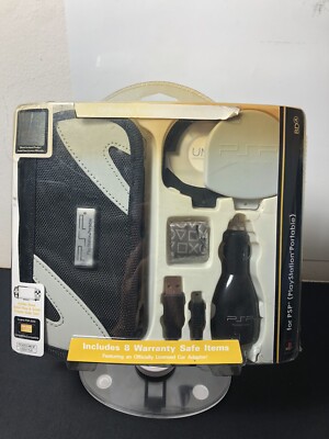 PSP Carrying Case Travel Kit BDA Rare 8 Items Official Product Car Charger Cloth