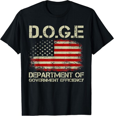 DOGE D.O.G.E. Department Of Government Efficiency USA Flag unisex T-Shirt