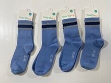 Naartjie Boy  s Blue Cotton Wide Striped Socks 9-11 Years Set Of 4
