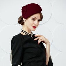 Teardrop Womens Wool Felt Fascinator Hat Flower Tam Beret Casque Cocktail A574