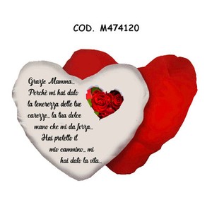 Cuscino Cuore Con Scritta Grazie Mamma Poesia Dedica Festa Auguri Compleanno Ebay