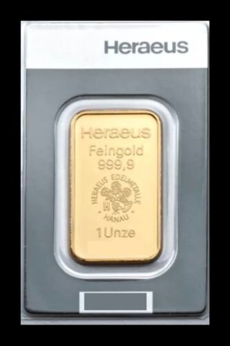 Goldbarren 1 Unze/oz 999.9 Gold „Heraeus“ Zertifiziert - Bild 2 von 3