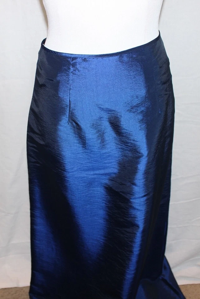 NEW Zum Zum Iridescent Long Dark Blue Satin Occasion Party Skirt sz 5 - Image 2 of 3