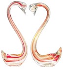 Item photo. Show Listing Details page. Listing Set of 2 Hand-Blown Glass Swans Brown yellow white clear 11"