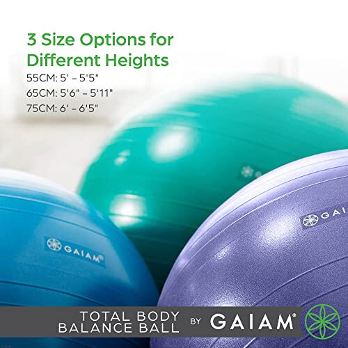 Gaiam 05-51982 Total Body Balance Ball Kit - Includes 65cm Anti-Burst Stability - Picture 2 of 5