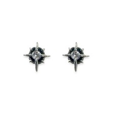 CZ Star Stud Earrings for Men Women Streetwear Hip Hop Unisex Style