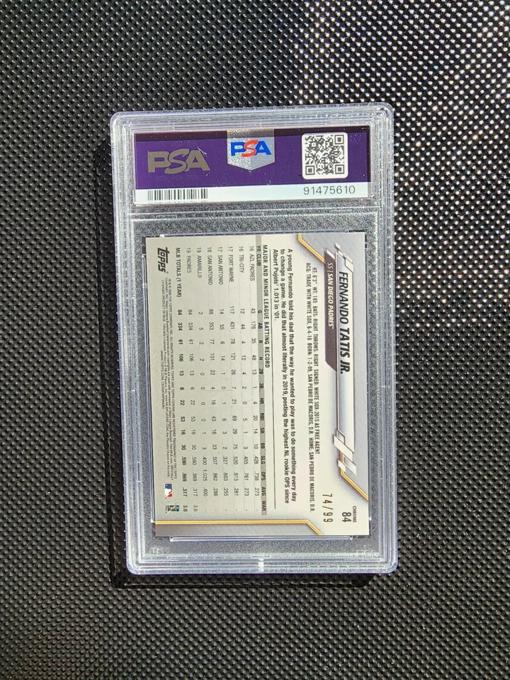 2020 Topps Chrome Ben Baller Green Refractor Fernando Tatis Jr. 74/99 Padres #84 - Image 3 of 3