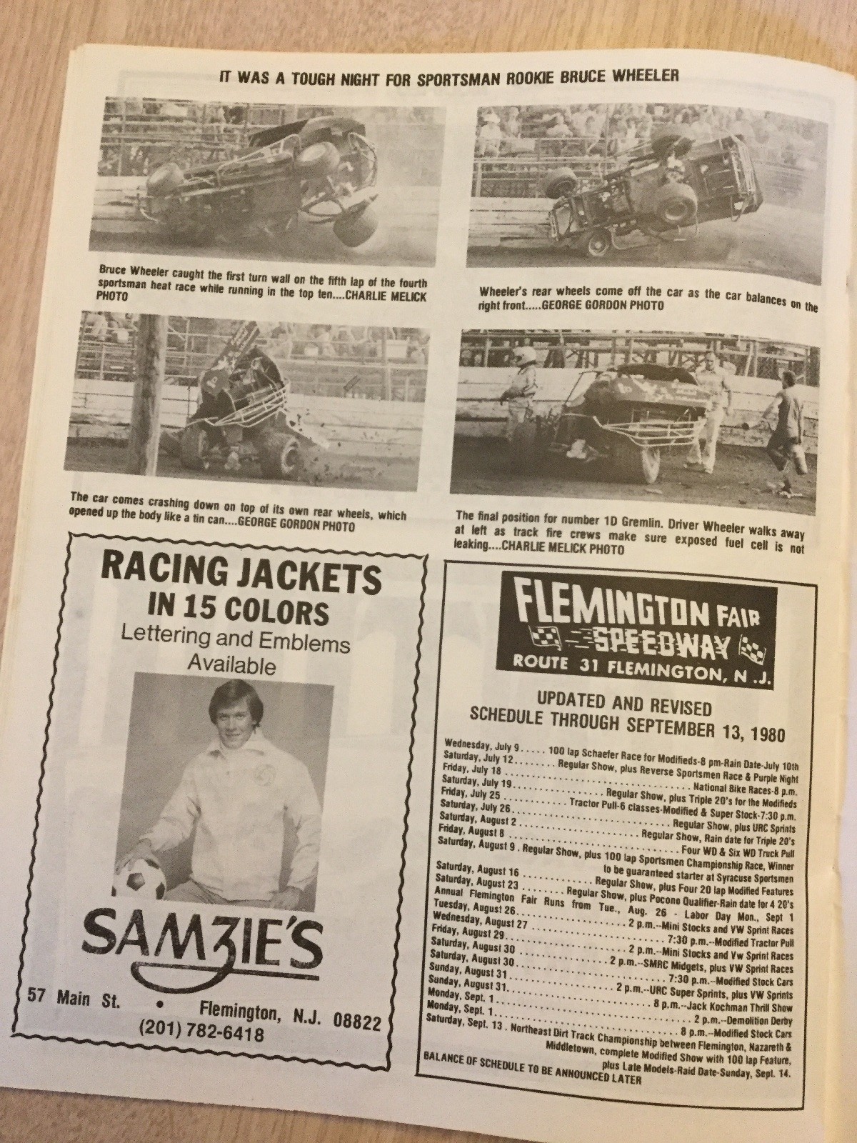 1980 Flemington Fair Speedway Car Racing New Jersey Program Frank Cozze