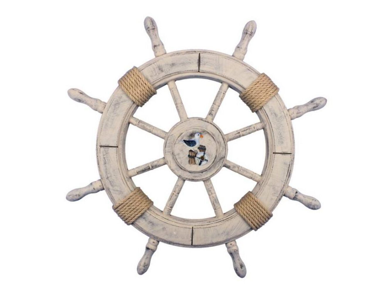 Rustic Decorative Ship Wheel with Seagull 24