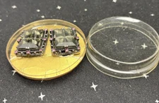 VTG Sarah Coventry Clip Earrings Midnight Magic #7605 W/Original Case