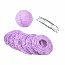 4" Lavender Round Paper Lantern, Even Ribbing, Hanging Decoration 10 Pack 