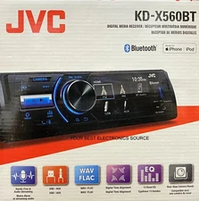 NEW JVC KD-X560BT, 1-DIN Digital Media Receiver w/ Bluetooth, Marine/Motorsports