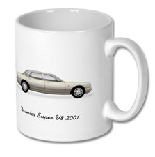 MUG - JAGUAR DAIMLER SUPER V8 -- Double Sided Car Art Coffee Mug Tea Cup