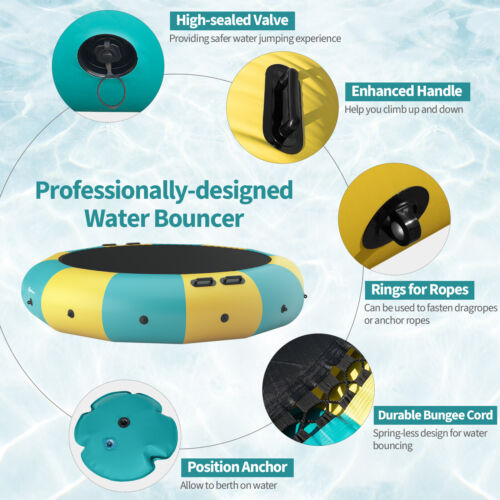 Goplus 12FT Inflatable Water Bouncer Splash Padded Water Trampoline - Picture 8 of 11