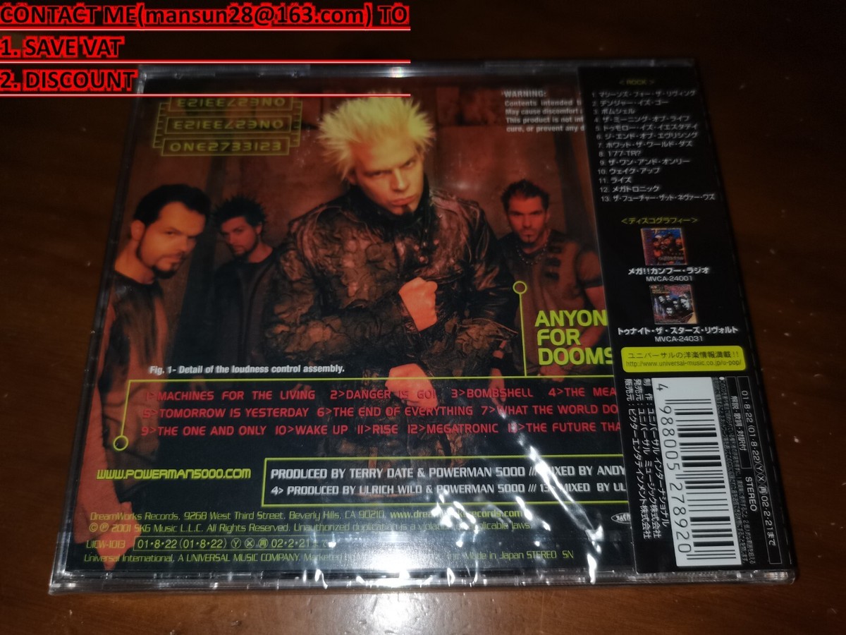 Powerman 5000 / Anyone For Doomsday? JAPAN UICW-1013 NEW Powerman 5000 / Anyone For Doomsday? JAPAN UICW-1013 NEW