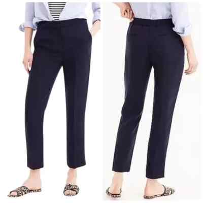 J. Crew Easy Straight Ankle Pant Size 6 Black G7462 Matte Crepe Pull On Career