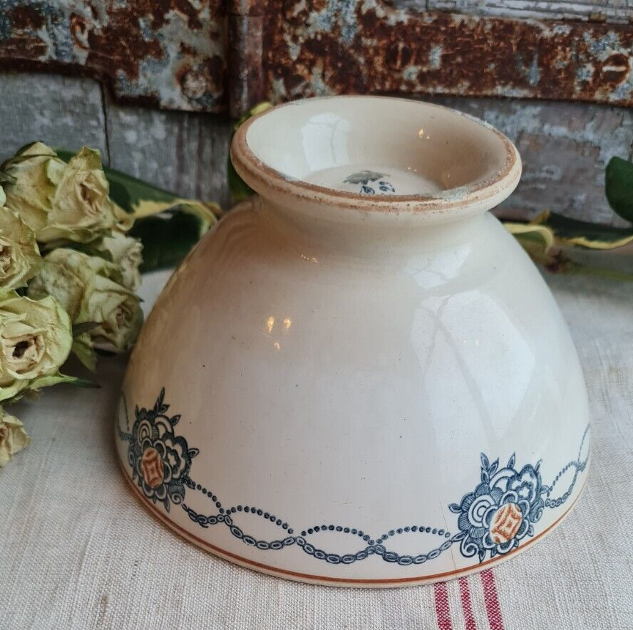 Bol Ancien En Céramique Vintage De Grand-Mère - Hauteur 6.5 Cm, Multicouleur, Origine France - Occasion Avec Petites Taches