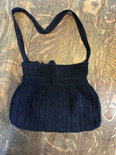 Bolso de mano vintage Corde’ retro años 40’s 50’s negro - Imagen 5 de 7