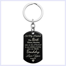 Best Husband Dad Personalize Stainless Steel Military Airforce Dog Tag Keychain
