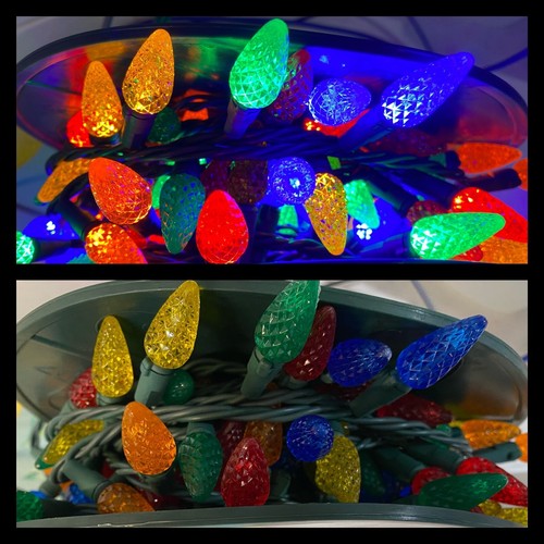 GE LED C-5 Loose Bulbs 10 Ct Multi (StayBright) Green Base (Long) - Picture 2 of 4