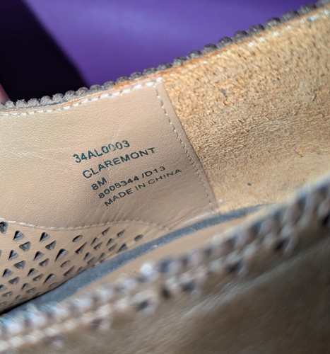 Aerin Claremont Suede Open Toe Bootie  Women's Size 8 Brown and Grey - Picture 12 of 12