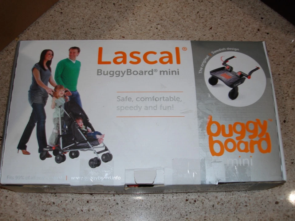 Lascal Buggy Board Mini Negro/Rojo Universal Ride-On Carrito Board Hasta 22 kg Foto 3 de 4