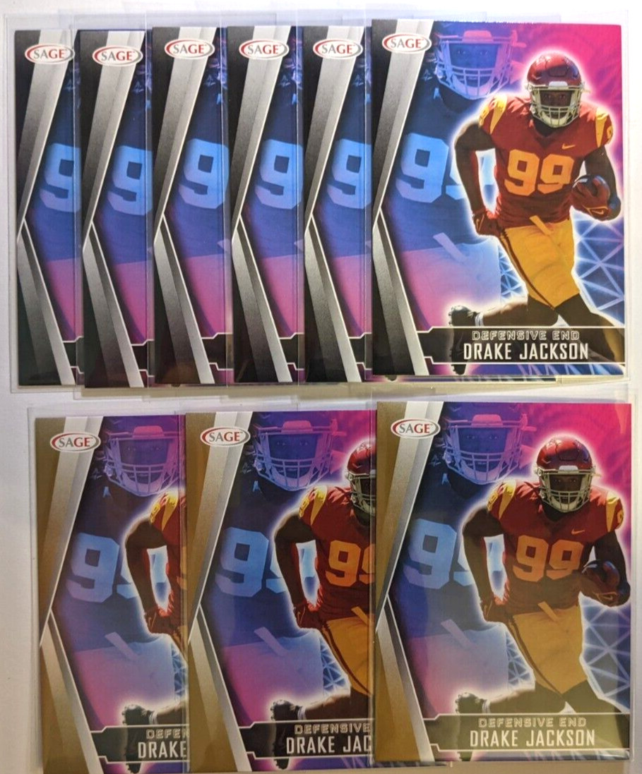 2022 SAGE HIGH SERIES RC 9 CARD LOT DRAKE JACKSON #159