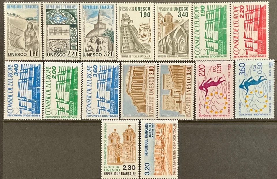 Francia #YTTS16-YTTS103 MNH 1958-1990 Consejo Europa UNESCO [1O1/2O42] Foto 3 de 3