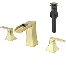 Bathroom Faucets for Sink 3 Hole Nickel Gold 8 inch Widespread Bathroom Sink F