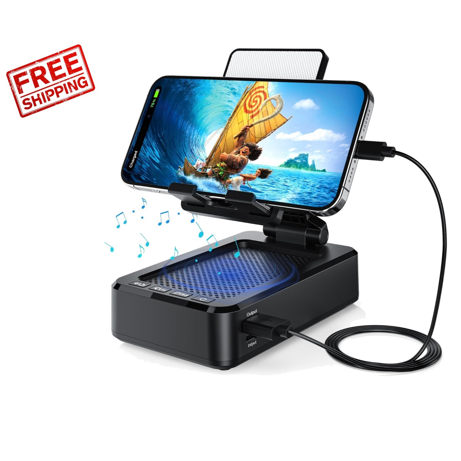 Portable Phone Holder with Speaker and Power Bank