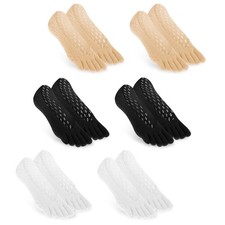 Qianyu 6 Pairs Bunion Relief Socks for One Size, Black, White, Skin Color