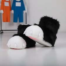 Furry Fursuit Feet Soft-Textured Fursuit Paw Footwear Hand Wash for Convention