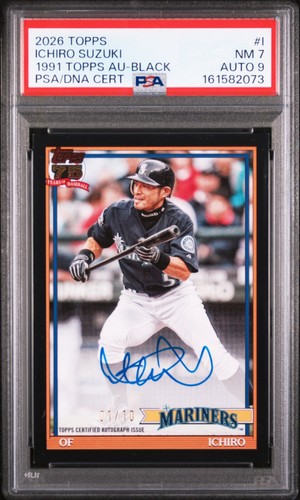 2026 Topps Series 1 Ichiro 1991 91A-I - PSA 7 / Auto 9 - 1/10