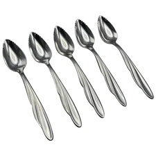 Grapefruit Spoons Oneida Community SHORELINE 5pc Serrated Fruit Orange Stainless