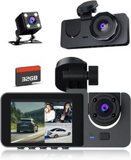 Dash Cam Front and Rear Inside, 4K Full HD Triple Dash Camera for Cars, Car C...