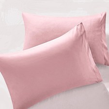 2Pcs Brushed Microfiber Standard Pillowcases 20 x 26 Inch Dusty Pink Pillow Case