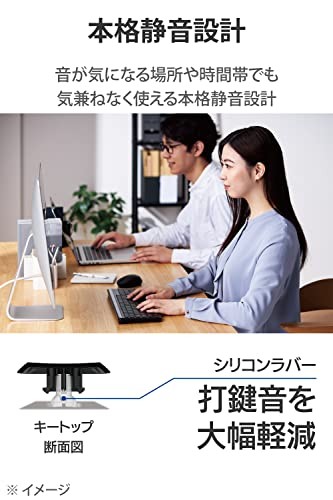 ELECOM TK-QT30DMBK Wireless Keyboard, Quiet, with Numeric Keypad, Thin, Compact - Picture 2 of 7