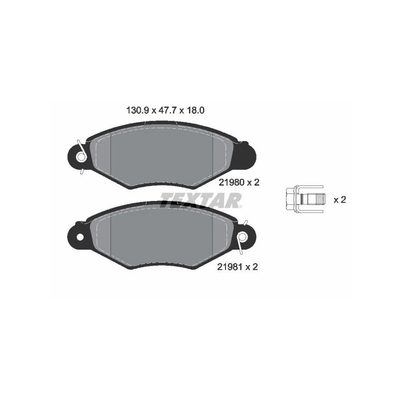TEXTAR 2198004 Plaquettes de frein avant pour Ducato J5 C25 Express Talento 206 - Photo 1/1